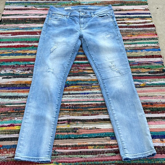 Gap 1969 Lt Blue Distressed Girlfriend Jeans-#1873 - Picture 7 of 12